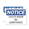 Signmission Utility Room No Admittance OSHA Notice Sign, Plastic, 14in W x 10in L, 2PK OS-2PACK-NS-P-1014-L-18846 - alternate 1